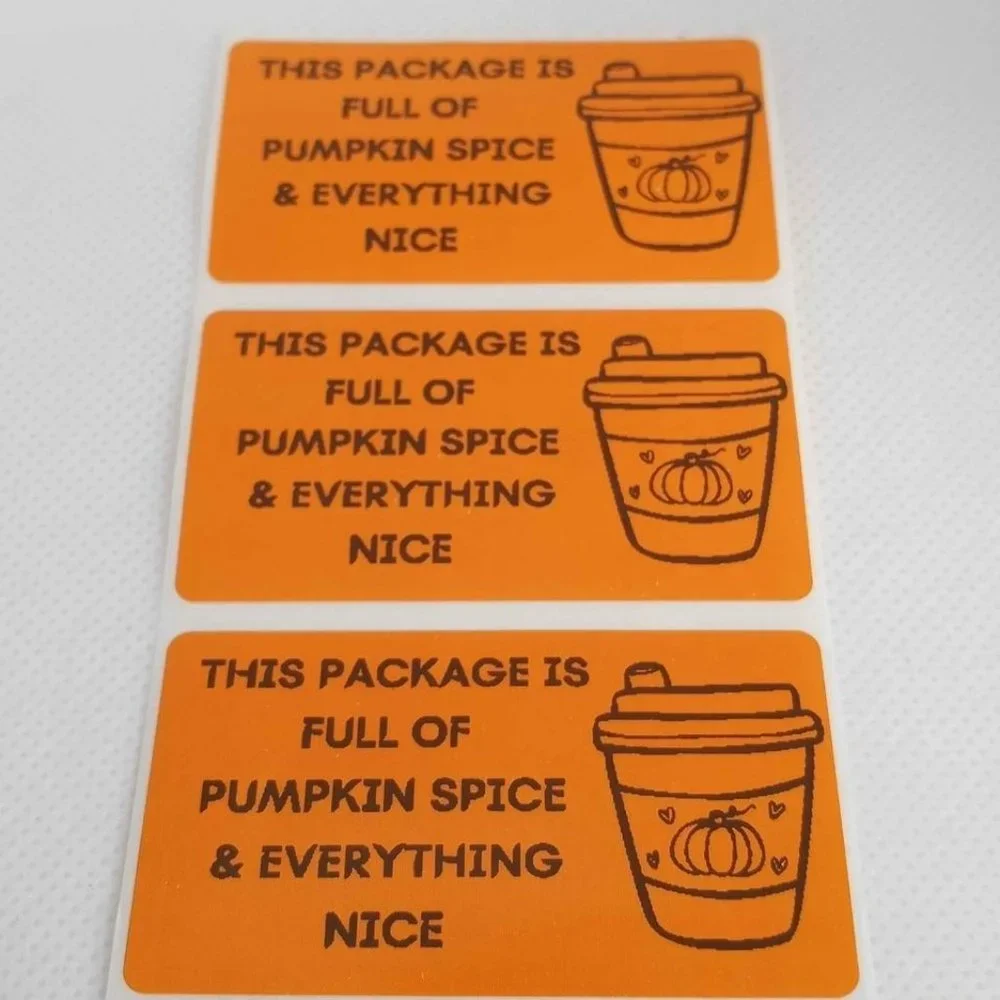 💙100 Pumpkin Spice- Shipping Labels Thermal Packaging Stickers 2.25